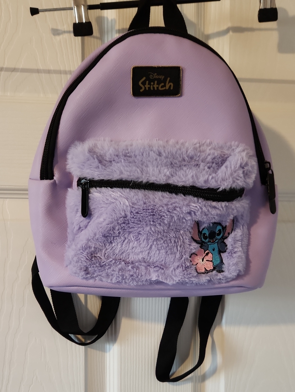 STITCH Disney Lavender Faux-Fur Mini Backpack
